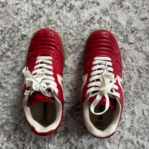 Red Cushionaire Sneakers with White Laces